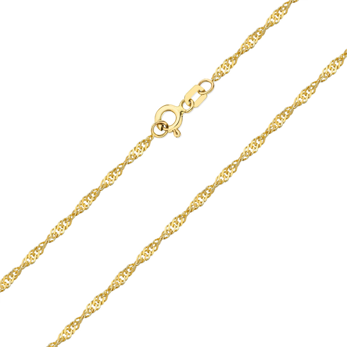 strieborný náhrdelník pozlátený zlatom, singapurský vzor, 1,5 mm, L018-925-Z