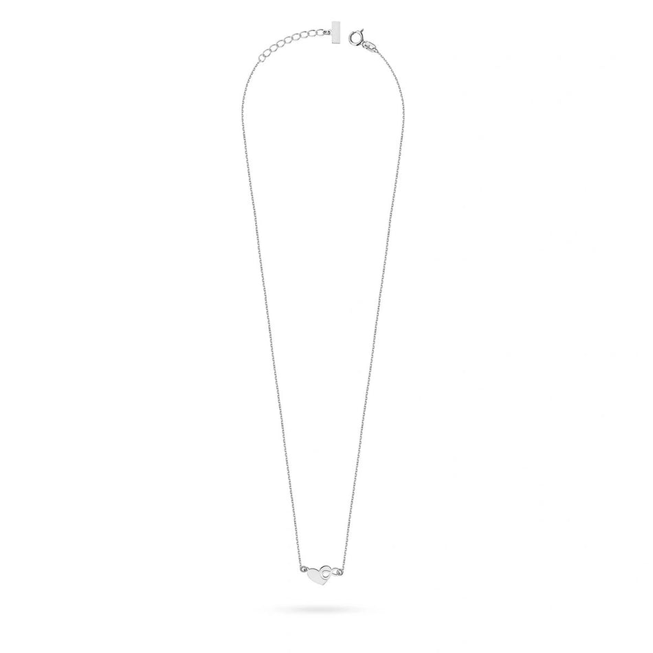 Silver necklace and bracelet set — small heart with infinity symbol