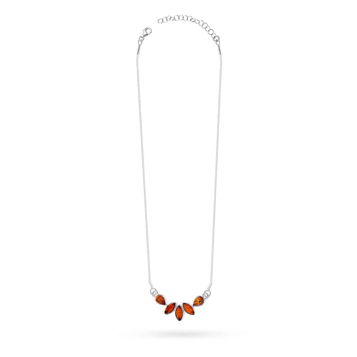 strieborný náhrdelník s prírodným jantárom n1095 925 s