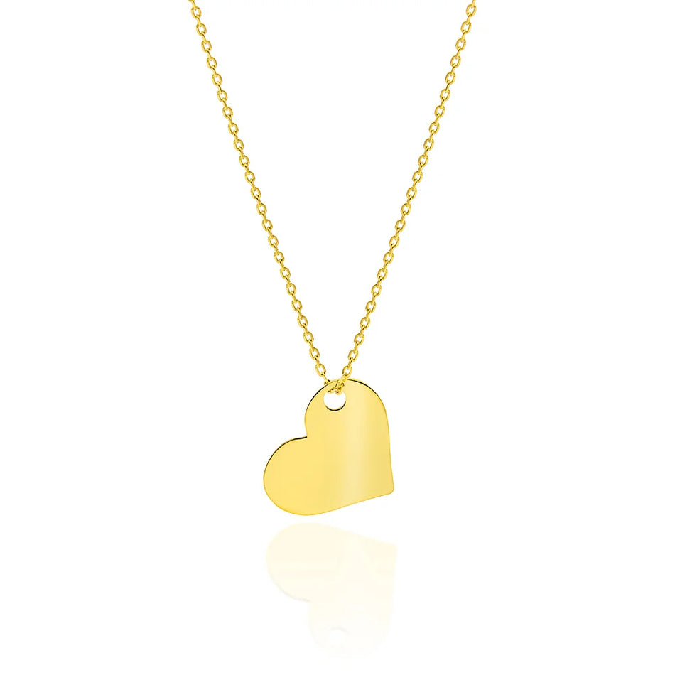 Gold Jewelry Set – Celebrity-Style Heart Necklace and Bracelet (Initial J)
