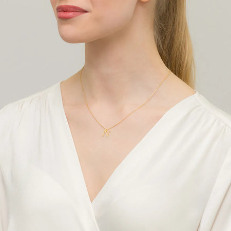 náhrdelník zo striebra pozlátený zlatom s písmenom N n773 925 z n