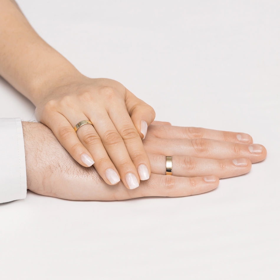 Klasické ploché zlaté obrúčky 4 a 5 mm