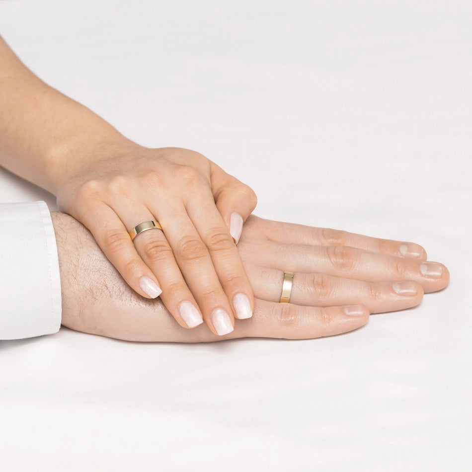 Klasické ploché zlaté svadobné obrúčky 6 mm