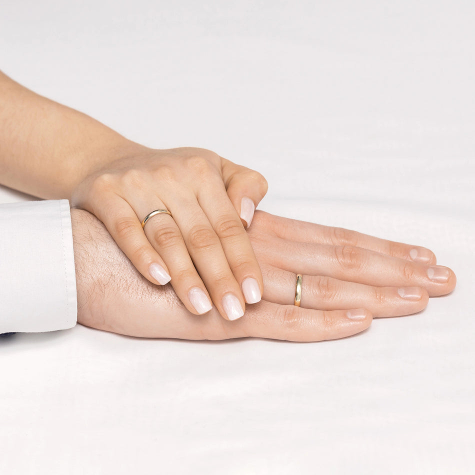 Klasické polguľaté zlaté svadobné obrúčky 3 mm