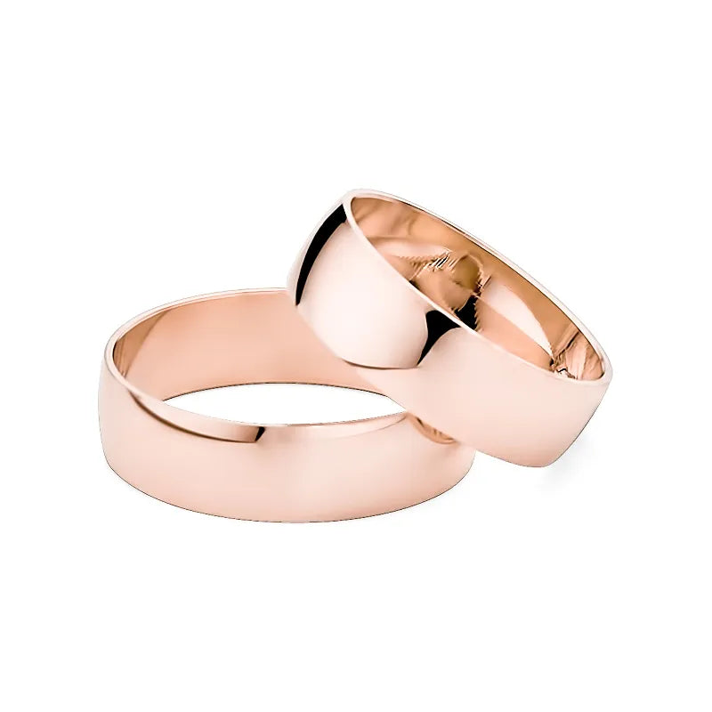 Klasické mierne zaoblené zlaté svadobné obrúčky 6 mm