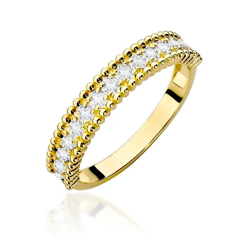 zlatý prsteň s 15 diamantmi 0,02 ct p004-b0-30