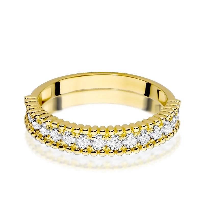 zlatý prsteň s 15 diamantmi 0,02 ct p004-b0-30