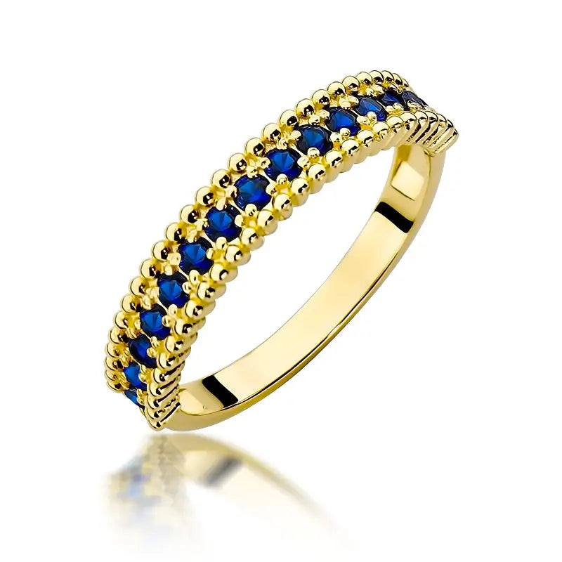 súprava zlatých prsteňov s 15 x 0,03 ct zafírmi p004-s0-45