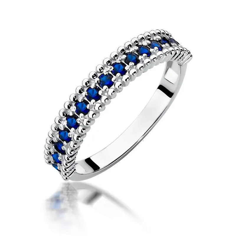 súprava zlatých prsteňov s 15 x 0,03 ct zafírmi p004-s0-45
