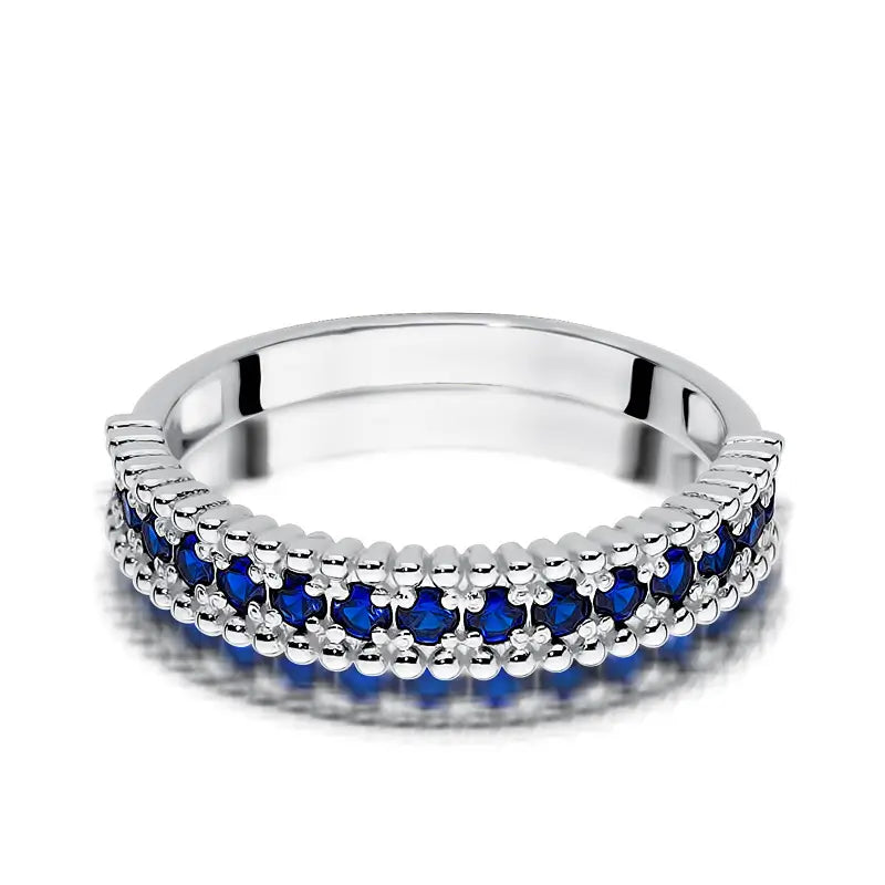 súprava zlatých prsteňov s 15 x 0,03 ct zafírmi p004-s0-45