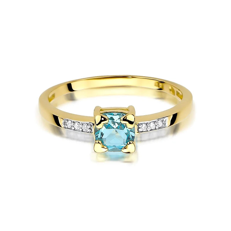 zlatý prsteň s topásom 0,70 ct a diamantmi p023-t0-70
