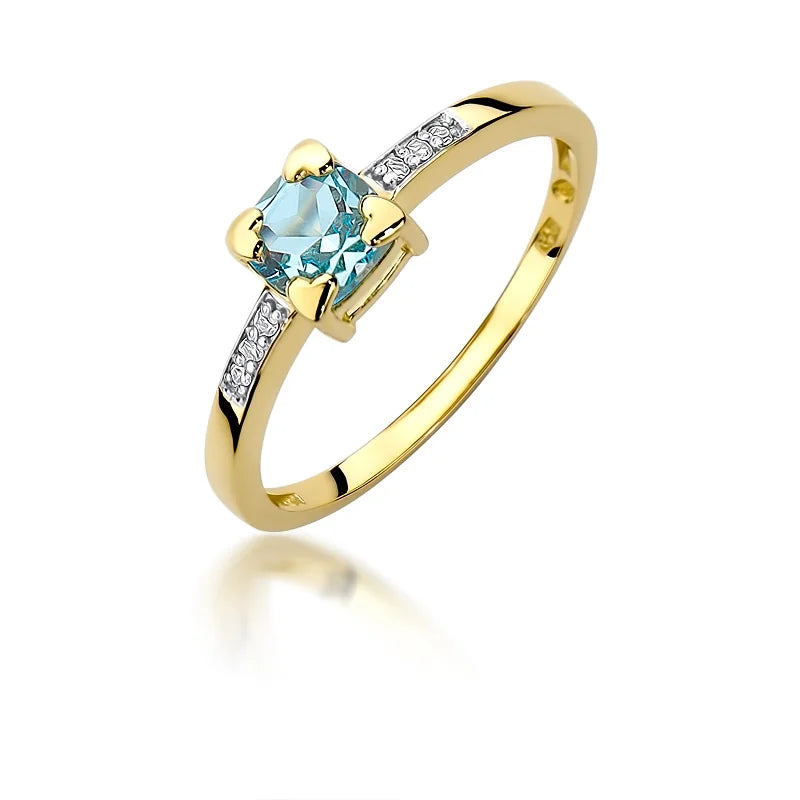 zlatý prsteň s topásom 0,70 ct a diamantmi p023-t0-70