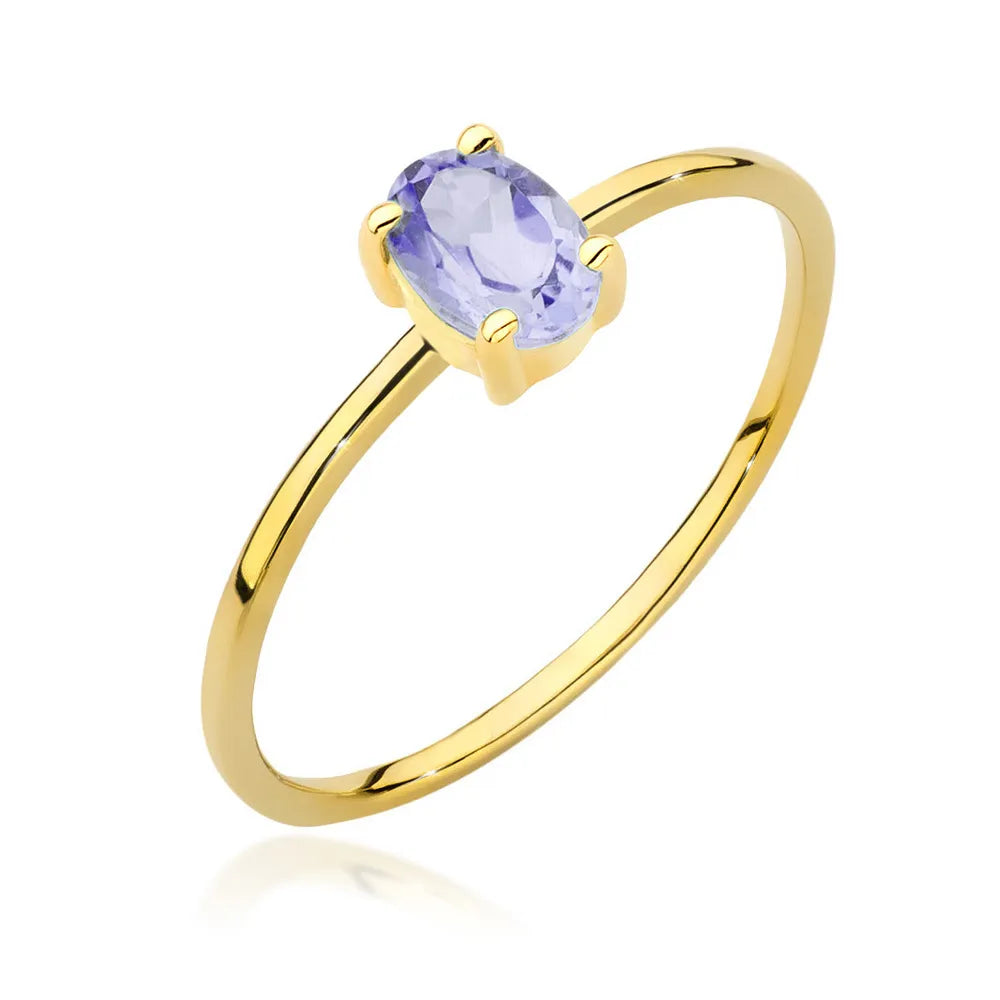 zlatý prsteň s 0,40 ct tanzanitom p130 585 ta0,40