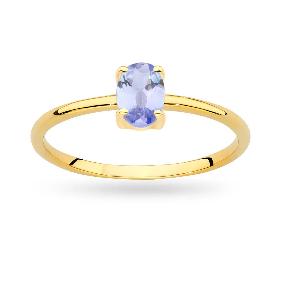 zlatý prsteň s 0,40 ct tanzanitom p130 585 ta0,40