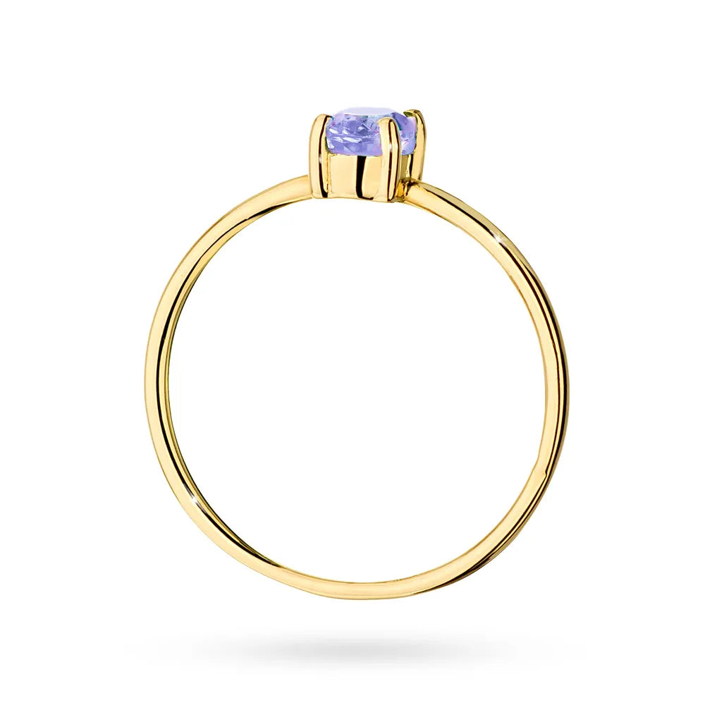 zlatý prsteň s 0,40 ct tanzanitom p130 585 ta0,40