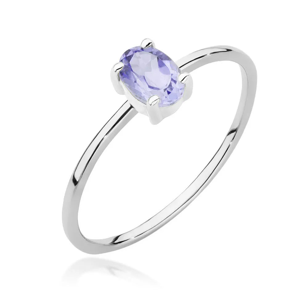 zlatý prsteň s 0,40 ct tanzanitom p130 585 ta0,40