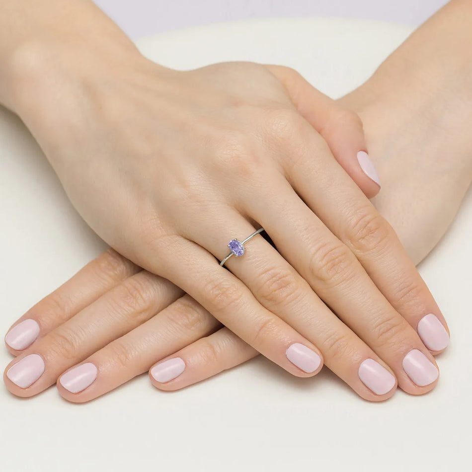 zlatý prsteň s 0,40 ct tanzanitom p130 585 ta0,40
