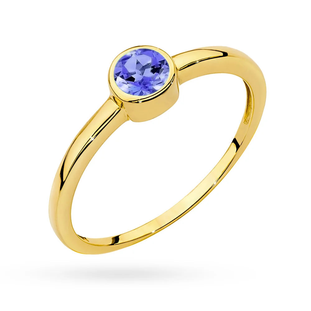 zlatý prsteň s 0,35 ct tanzanitom p150 585 ta0,35