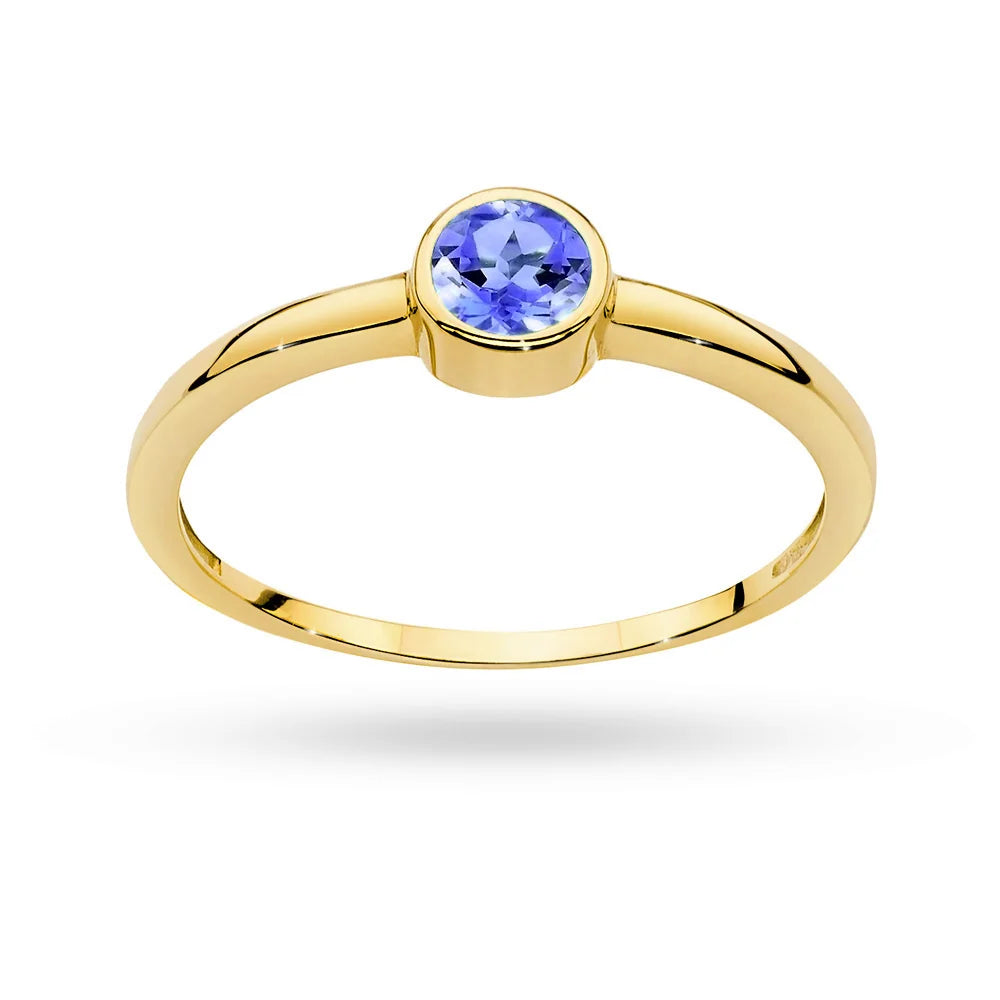 zlatý prsteň s 0,35 ct tanzanitom p150 585 ta0,35