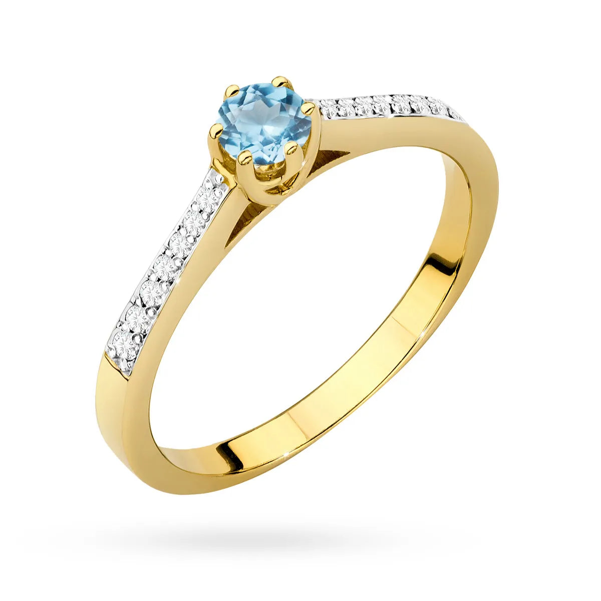 zlatý prsteň s topásom 0,25 ct a diamantmi 0,092 ct p157 585 t0,25