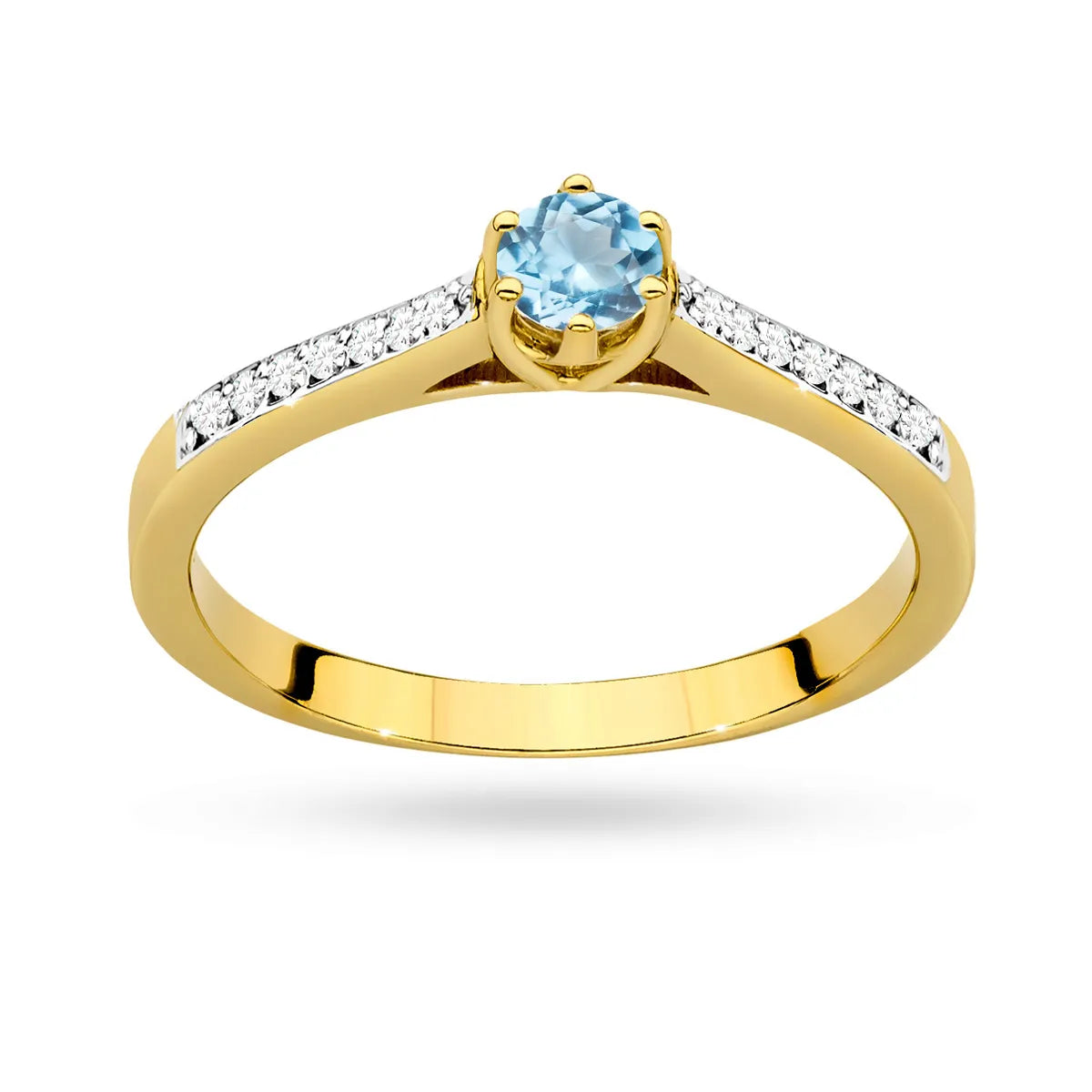 zlatý prsteň s topásom 0,25 ct a diamantmi 0,092 ct p157 585 t0,25