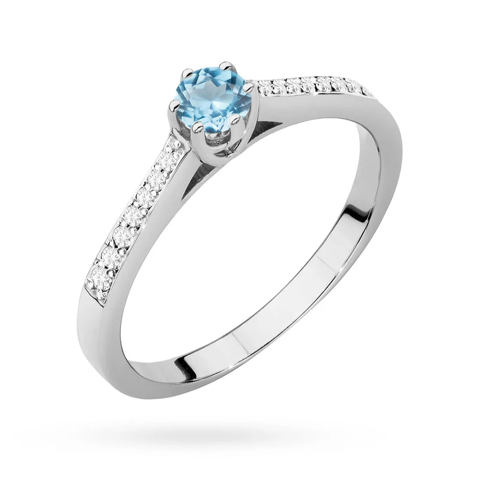 zlatý prsteň s topásom 0,25 ct a diamantmi 0,092 ct p157 585 t0,25