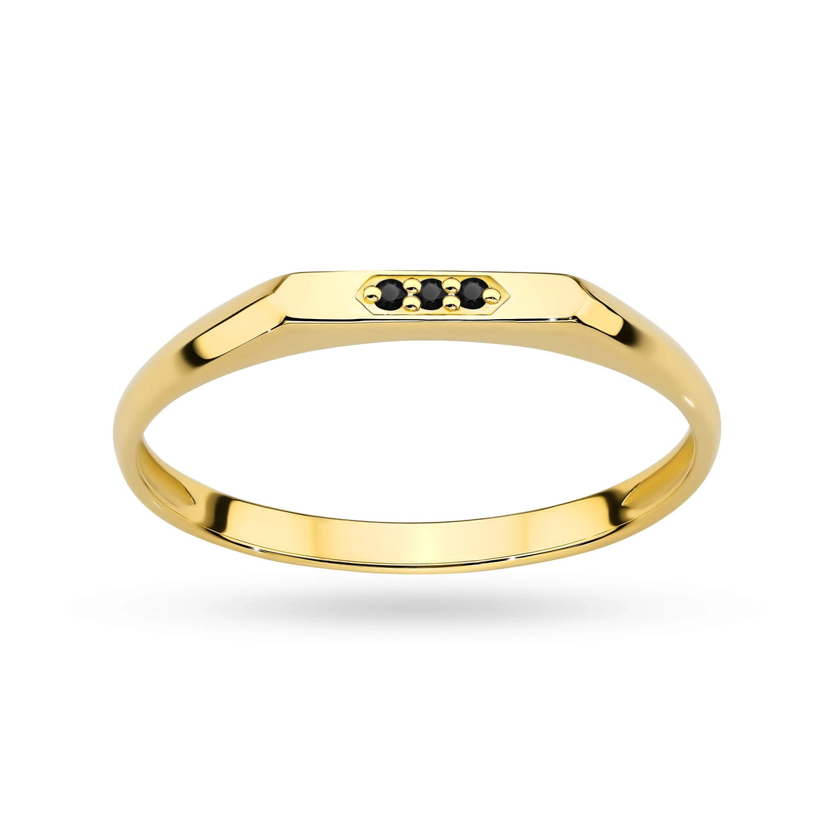 zlatý prsteň s 0,015 ct čiernymi diamantmi p166-585-cb0-015
