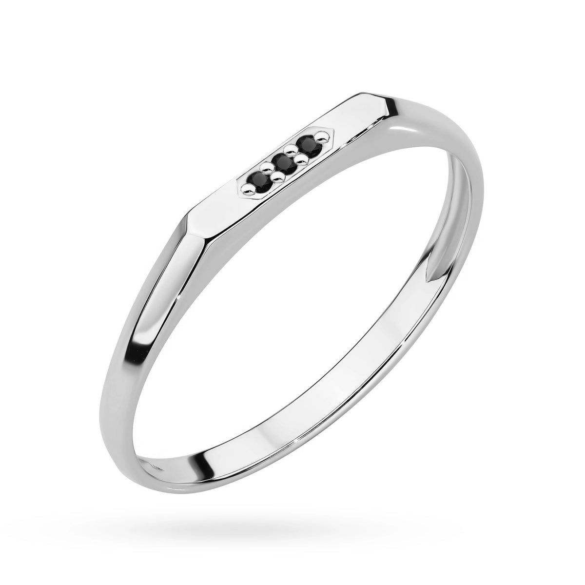 zlatý prsteň s 0,015 ct čiernymi diamantmi p166-585-cb0-015