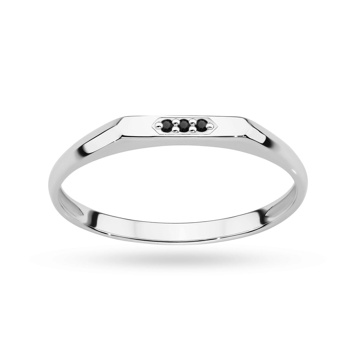 zlatý prsteň s 0,015 ct čiernymi diamantmi p166-585-cb0-015