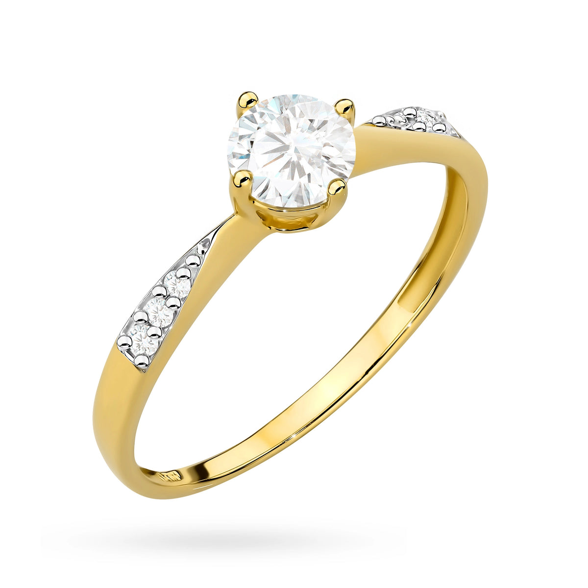 zlatý prsteň so 0,60 ct bielym zafírom a 0,068 ct diamantmi p167-585-bs0-60