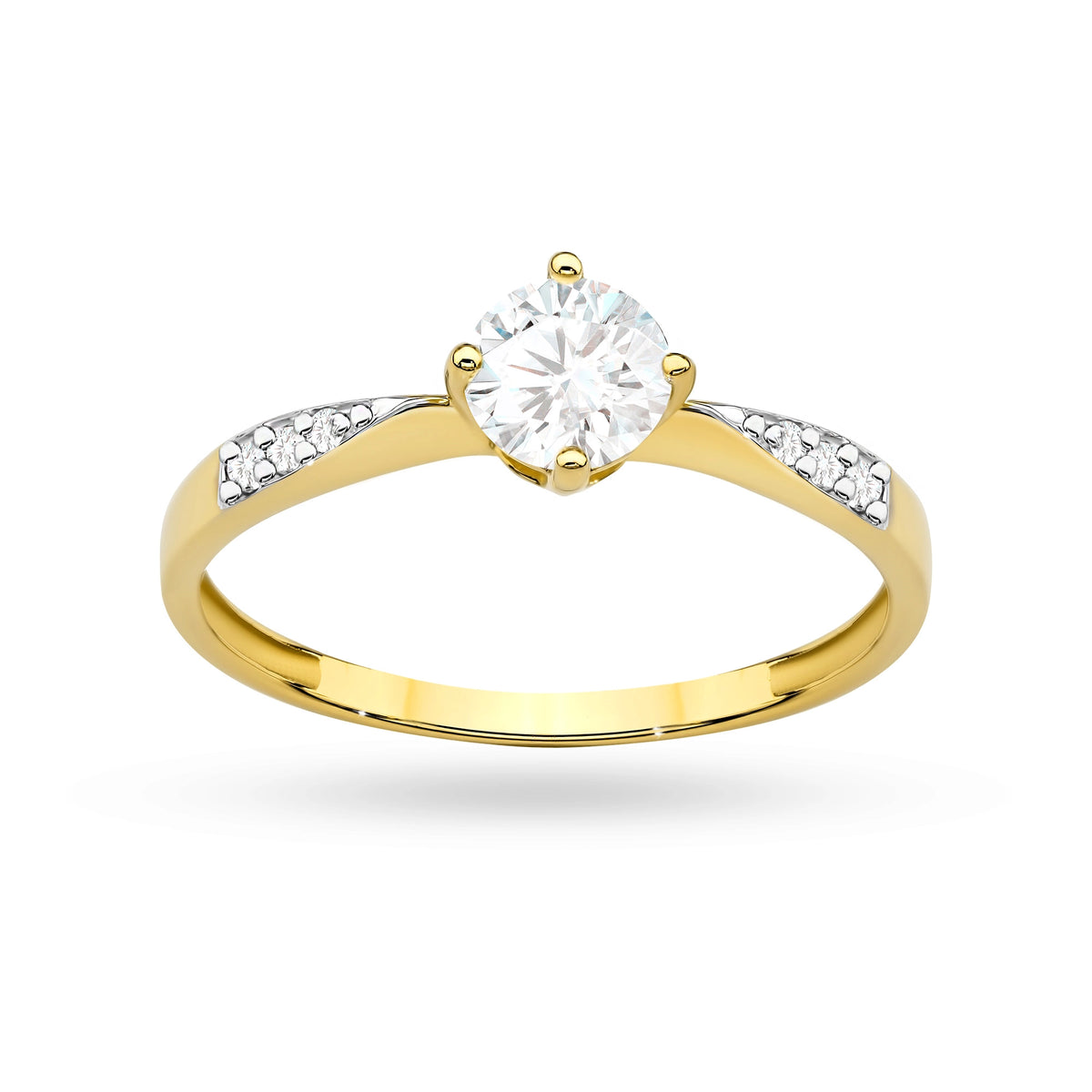 zlatý prsteň so 0,60 ct bielym zafírom a 0,068 ct diamantmi p167-585-bs0-60