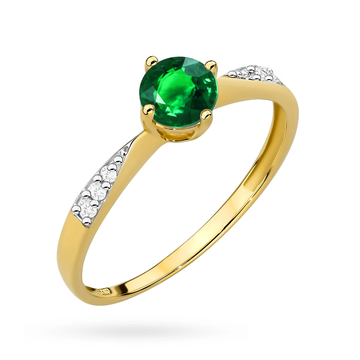 zlatý prsteň s 0,50 ct smaragdom a 0,068 ct diamantmi p167 585 veľkosť 0,50