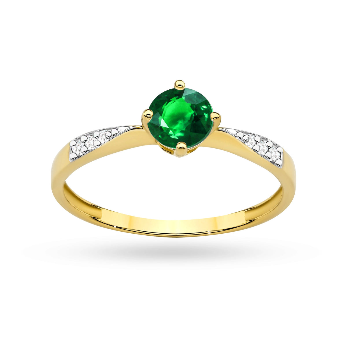 zlatý prsteň s 0,50 ct smaragdom a 0,068 ct diamantmi p167 585 veľkosť 0,50