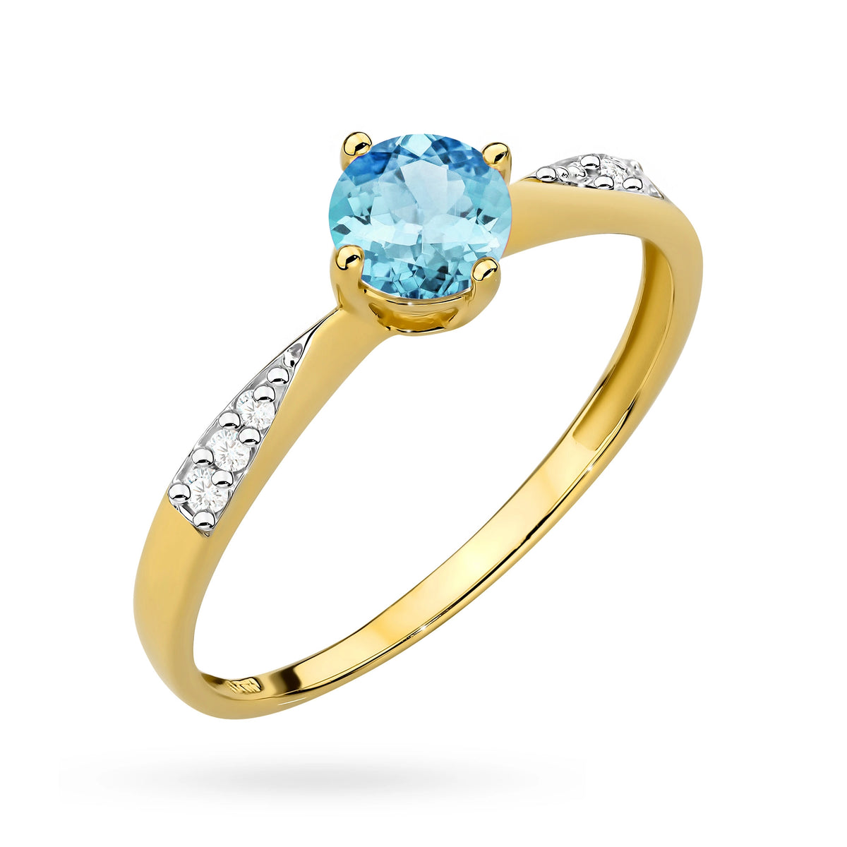 zlatý prsteň s 0,50 ct topásom a 0,068 ct diamantmi p167 585 t0,50