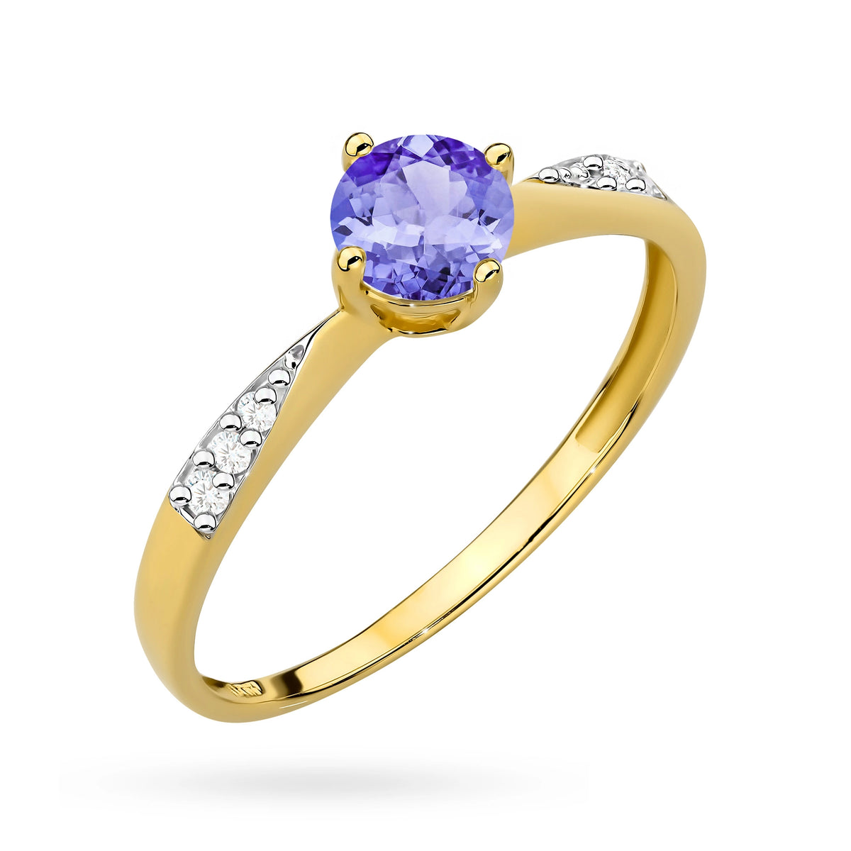 zlatý prsteň s 0,50 ct tanzanitom a 0,068 ct diamantmi p167-585-ta0-50