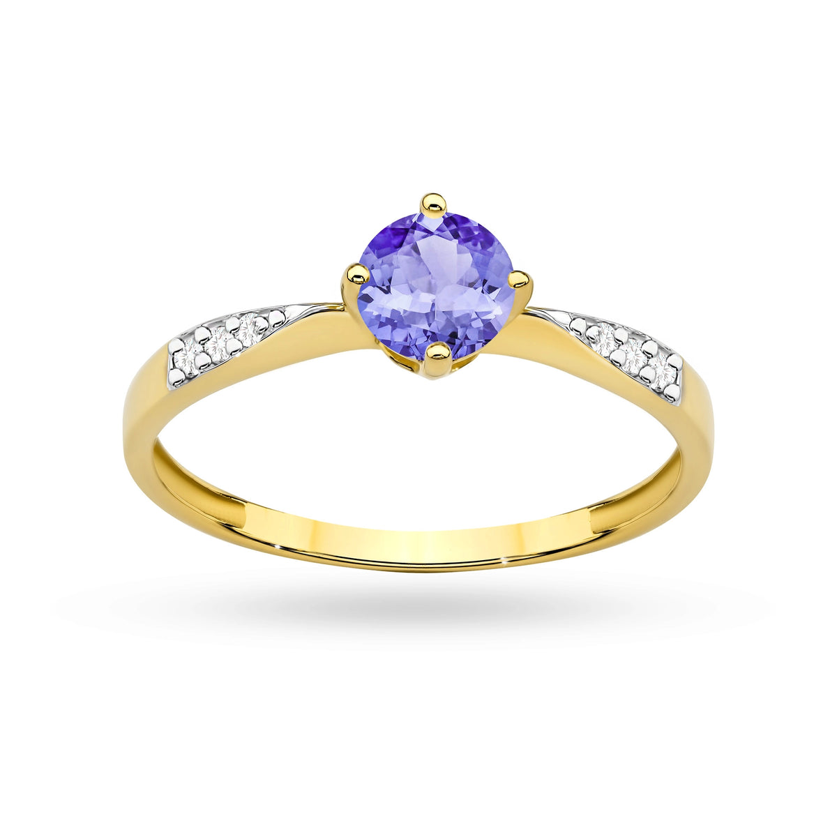 zlatý prsteň s 0,50 ct tanzanitom a 0,068 ct diamantmi p167-585-ta0-50