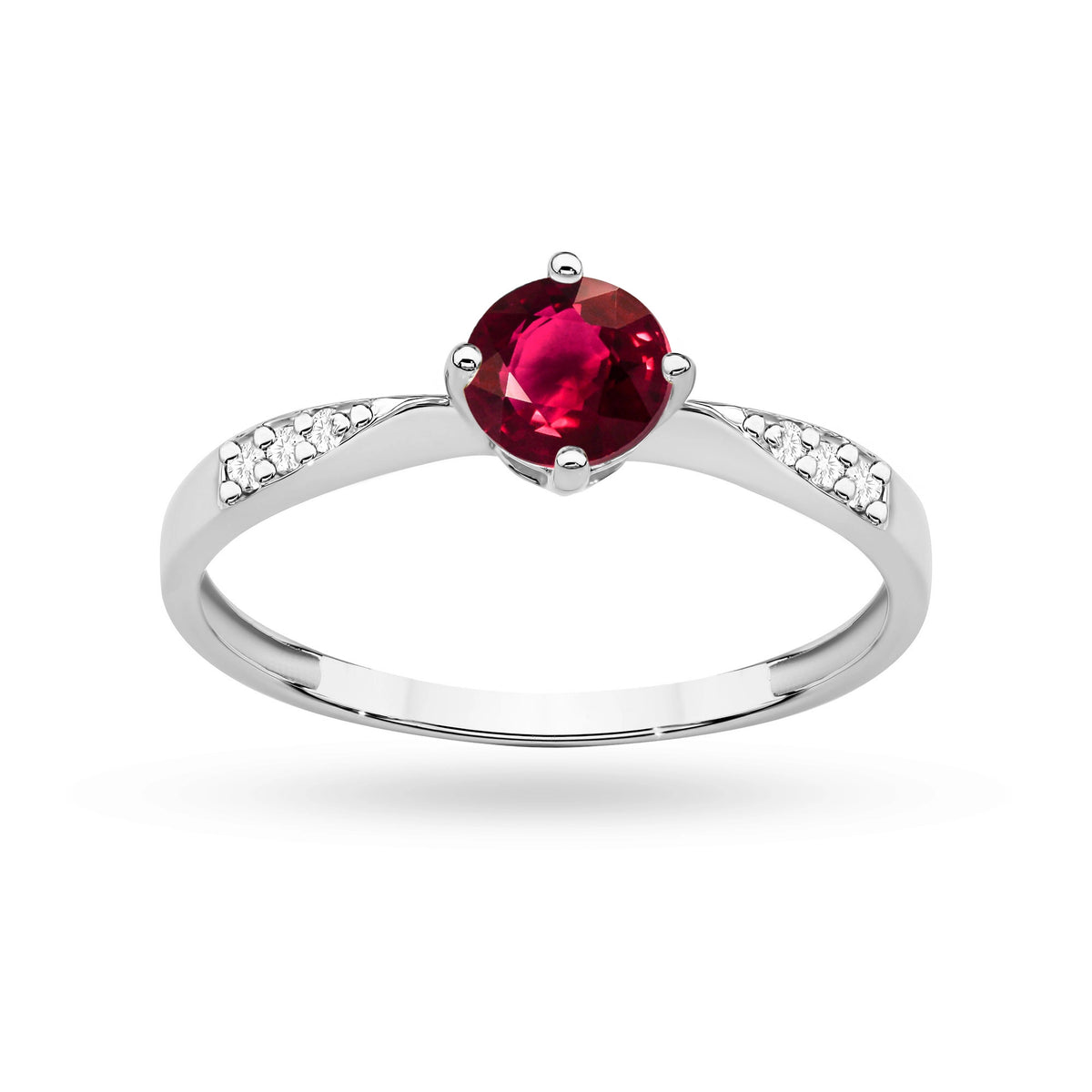 zlatý prsteň s 0,60 ct rubínom a 0,068 ct diamantmi p167 585 r0,60