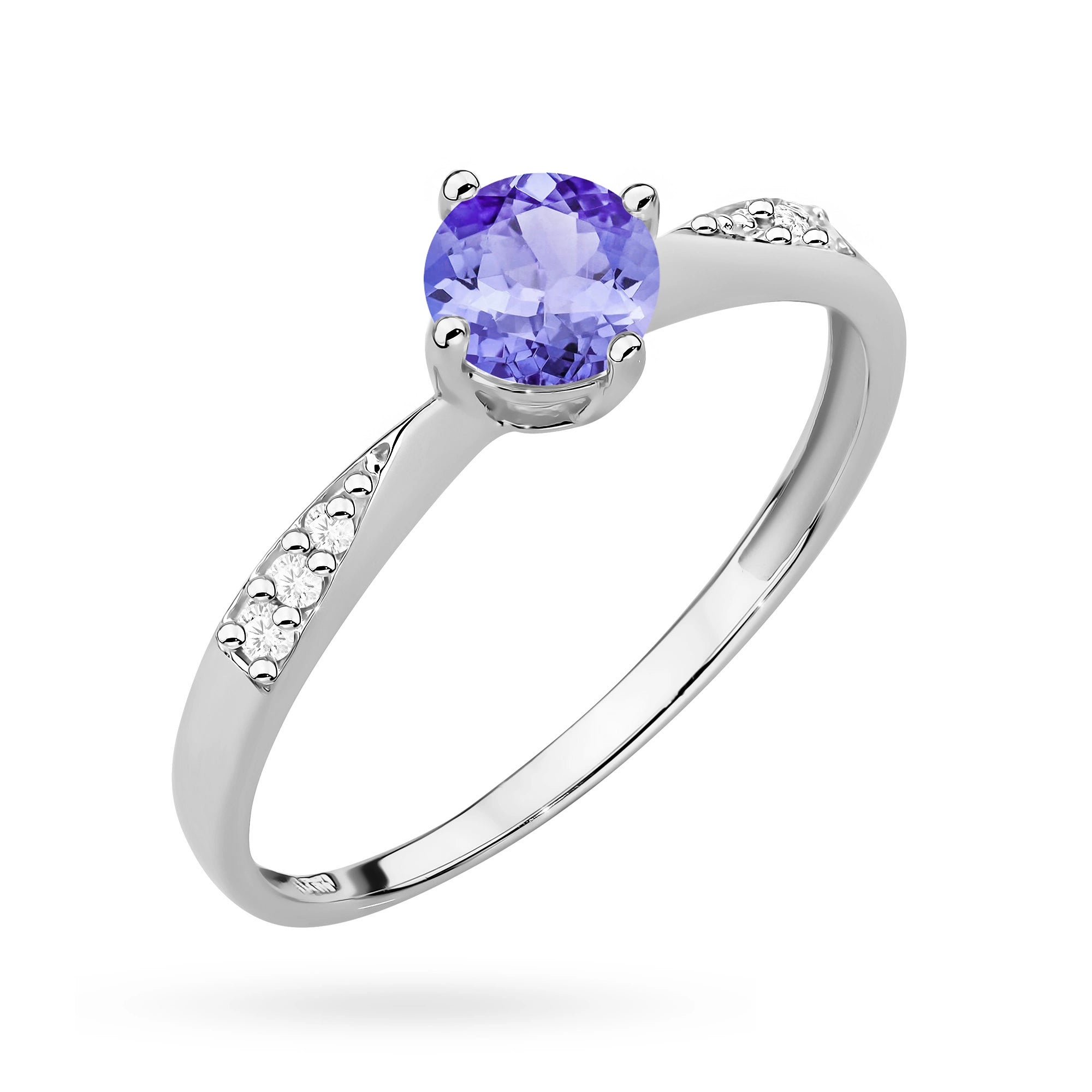 zlatý prsteň s 0,50 ct tanzanitom a 0,068 ct diamantmi p167-585-ta0-50