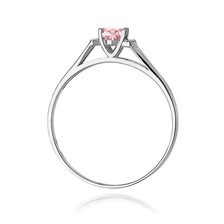 GREMARI 14K (585) White Gold engagement ring with Oval 0.50 ct Central and 0.052 ct Sideline Lab-grown Diamonds