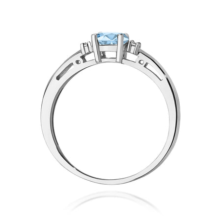 GREMARI 14K (585) White Gold engagement ring with Oval 0.50 ct Central and 0.029 ct Sideline Lab-grown Diamonds