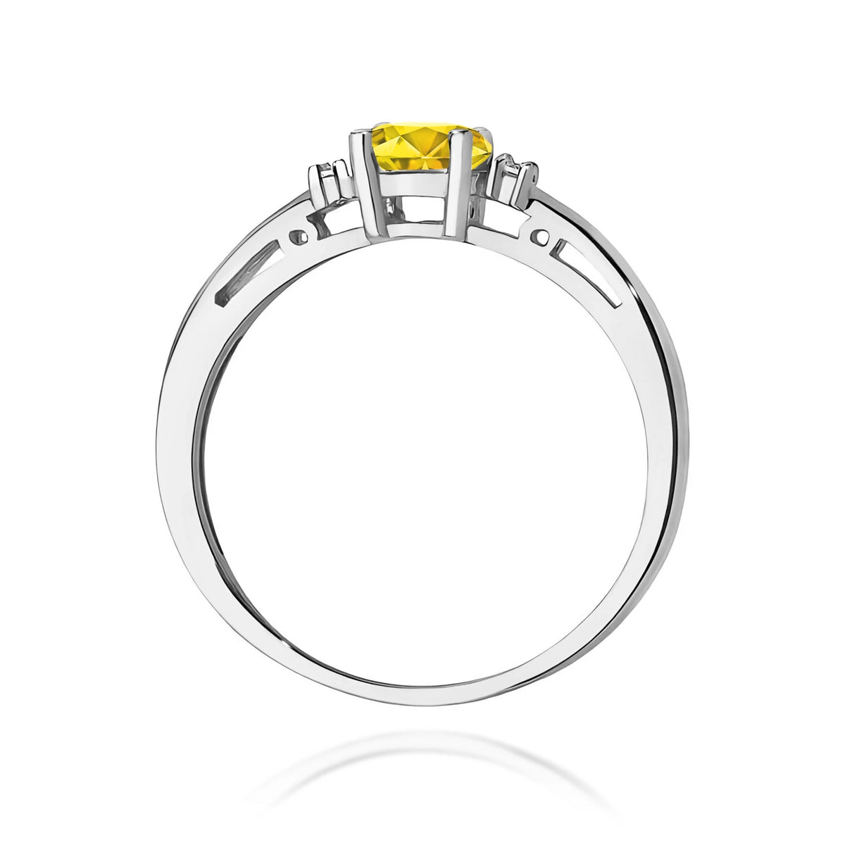 GREMARI 14K (585) White Gold engagement ring with Oval 0.50 ct Central and 0.029 ct Sideline Lab-grown Diamonds