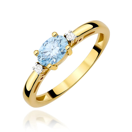 GREMARI Yellow Gold engagement ring with Oval 0.50 ct Central and 0.029 ct Sideline Lab-grown Diamonds