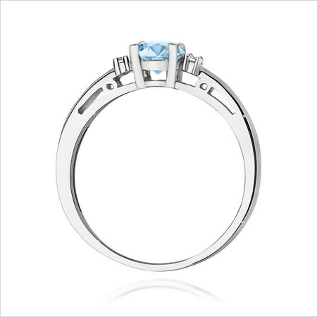 GREMARI 14K (585) White Gold engagement ring with Round 0.50 ct Central and 0.029 ct Sideline Lab-grown Diamonds
