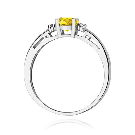 GREMARI 14K (585) White Gold engagement ring with Round 0.50 ct Central and 0.029 ct Sideline Lab-grown Diamonds