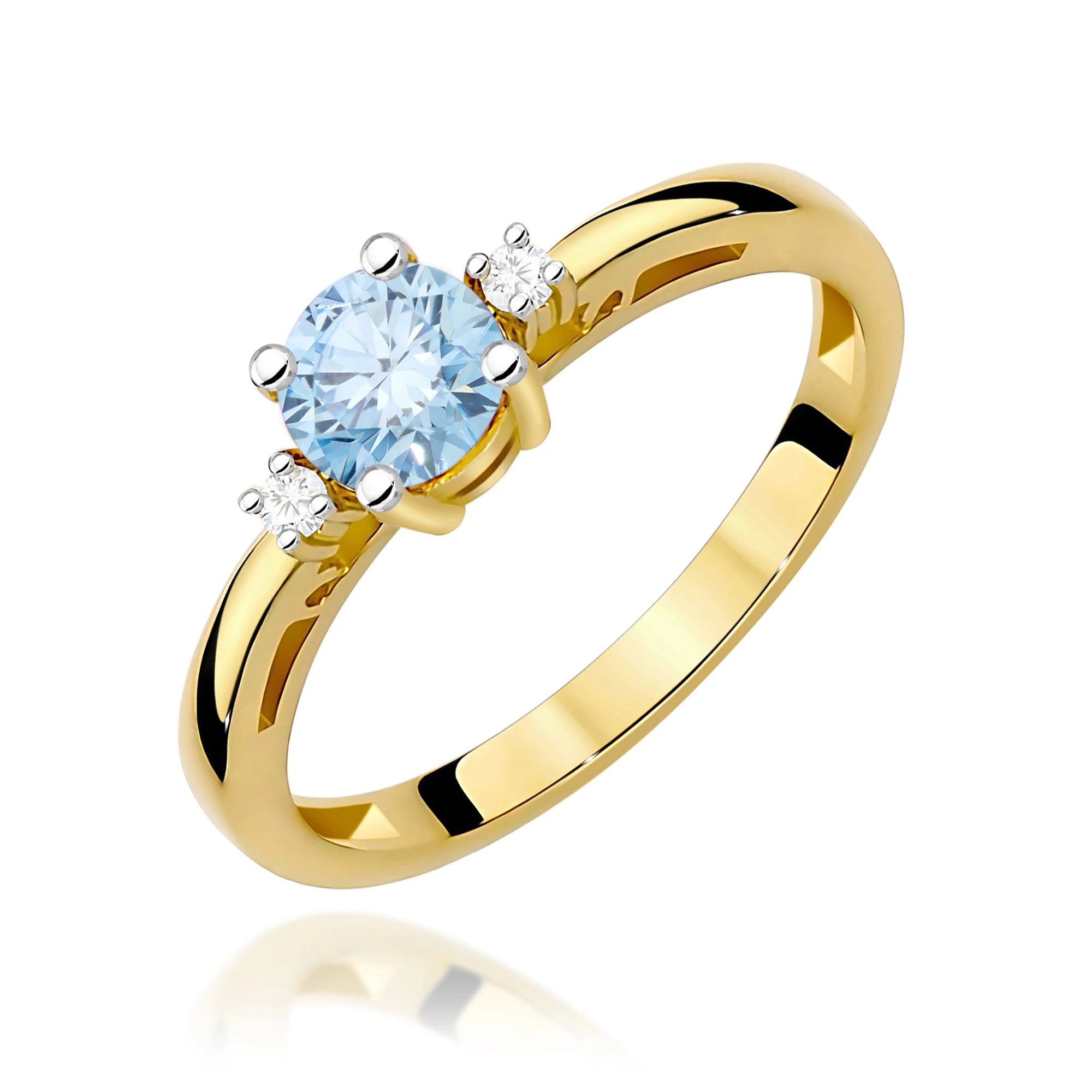 GREMARI Yellow Gold engagement ring with Round 0.50 ct Central and 0.029 ct Sideline Lab-grown Diamonds