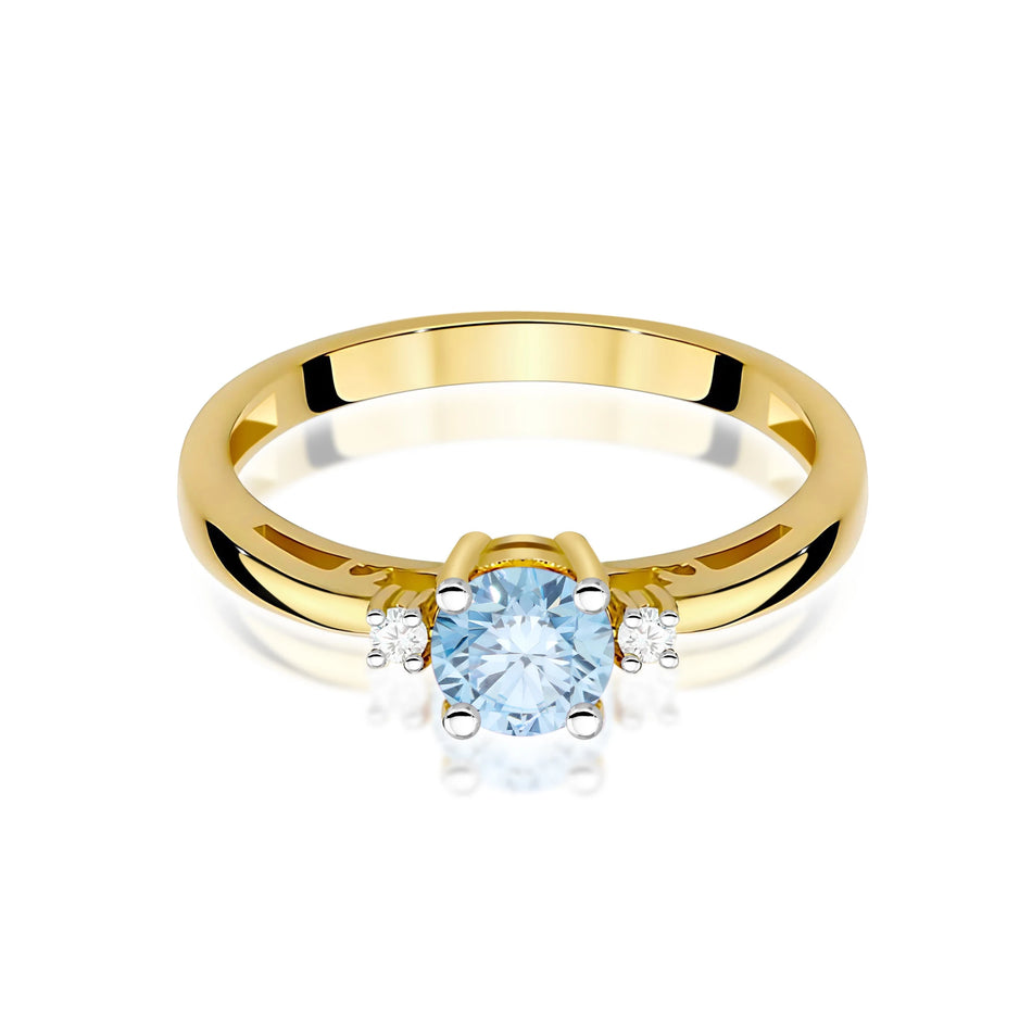 Yellow Gold engagement ring with Round 0.50 ct Central and 0.029 ct Sideline Lab-grown Diamonds by GREMARI, 14K (585) gold