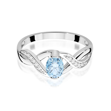 White Gold engagement ring with Oval 0.50 ct Central and 0.05 ct Sideline Lab-grown Diamonds by GREMARI, 14K (585) gold