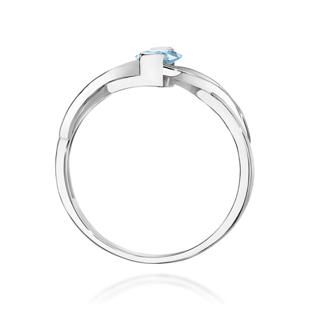 GREMARI 14K (585) White Gold engagement ring with Oval 0.50 ct Central and 0.05 ct Sideline Lab-grown Diamonds