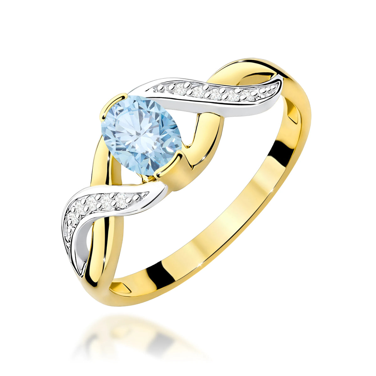 GREMARI Yellow Gold engagement ring with Oval 0.50 ct Central and 0.05 ct Sideline Lab-grown Diamonds