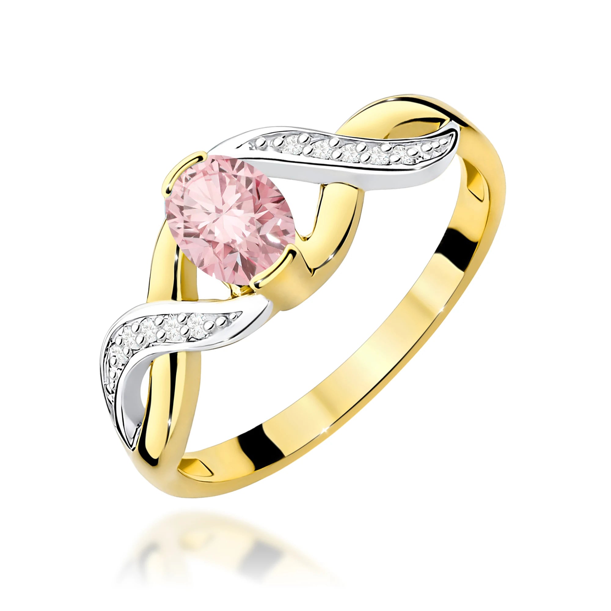 GREMARI Yellow Gold engagement ring with Oval 0.50 ct Central and 0.05 ct Sideline Lab-grown Diamonds